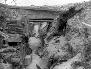 Cheshire regiment living in WW1 trenches